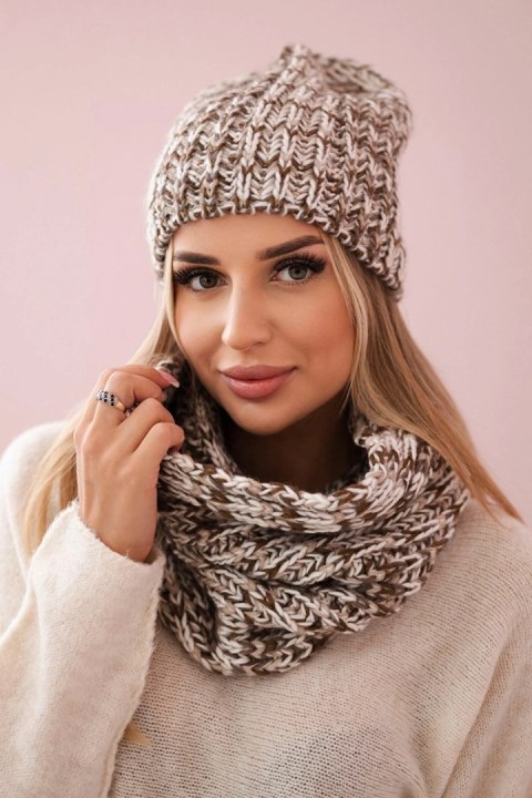 Komplet damski Flawia K269 beżowy+brązowy Komplet damski Flawia K269 beżowy+brązowy
