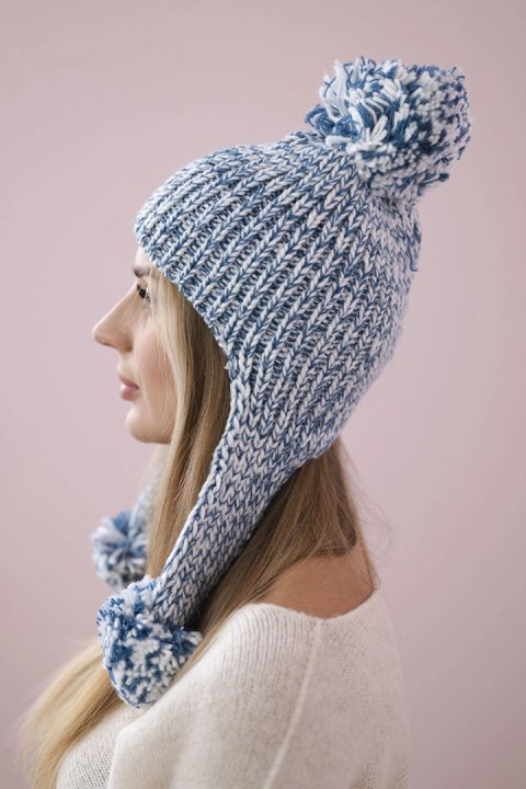 Czapka damska uszatka Emma K343 jeansowa Czapka damska uszatka Emma K343 jeansowa
