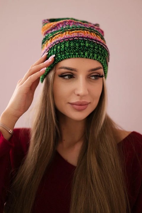 Czapka z polarem Patrycja K254 fioletowy+zielony neon Czapka z polarem Patrycja K254 fioletowy+zielony neon