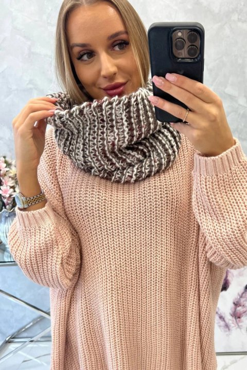 KN16 Komin damski ecru+mocca KN16 Komin damski ecru+mocca