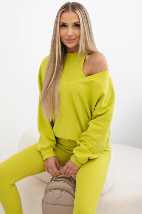 Komplet 3-częściowy bluza + top + legginsy kiwi Komplet 3-częściowy bluza + top + legginsy kiwi