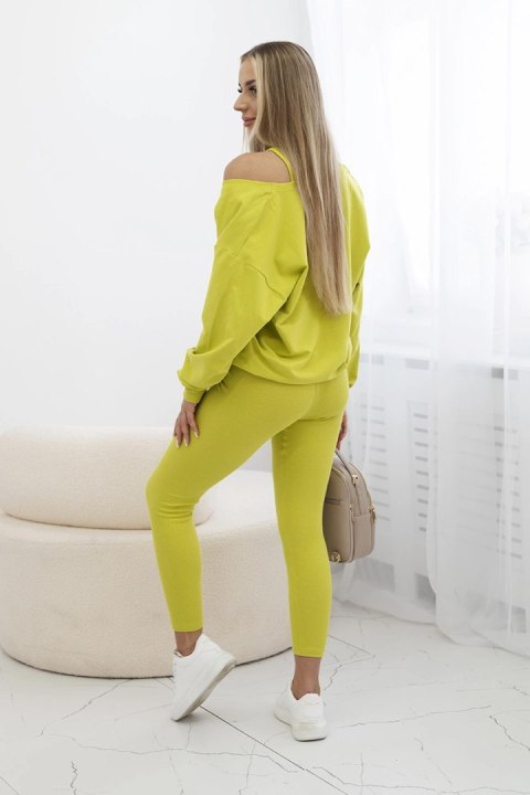 Komplet 3-częściowy bluza + top + legginsy kiwi Komplet 3-częściowy bluza + top + legginsy kiwi