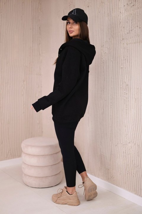 Komplet 3 w 1 bluza, top i legginsy czarny Komplet 3 w 1 bluza, top i legginsy czarny