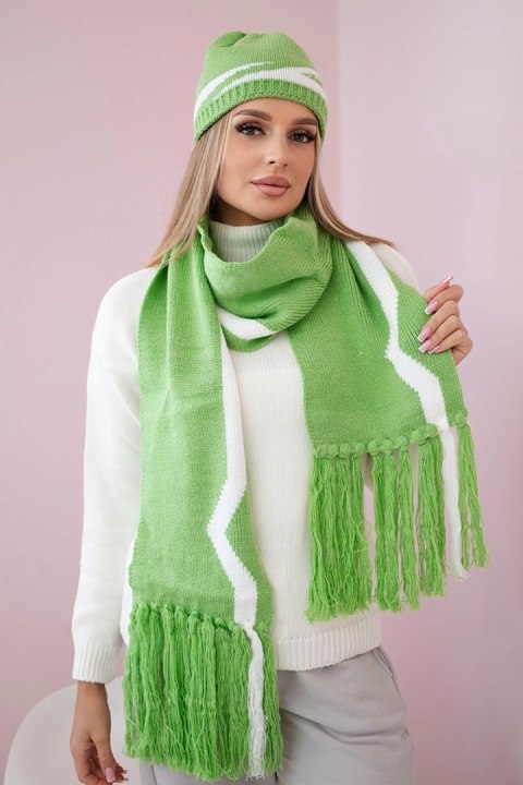 Komplet damski z szalem Jagna K356 pistacjowy Komplet damski z szalem Jagna K356 pistacjowy