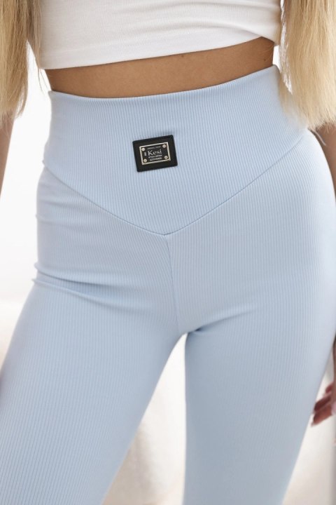 Legginsy prążkowane błękitne Legginsy prążkowane błękitne