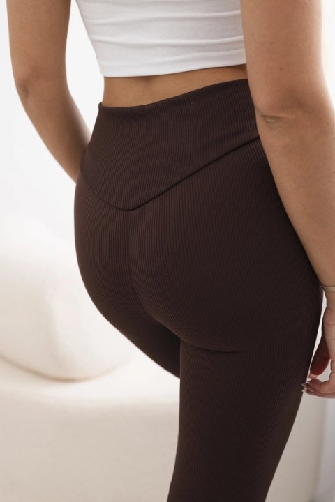 Legginsy prążkowane brązowe Legginsy prążkowane brązowe