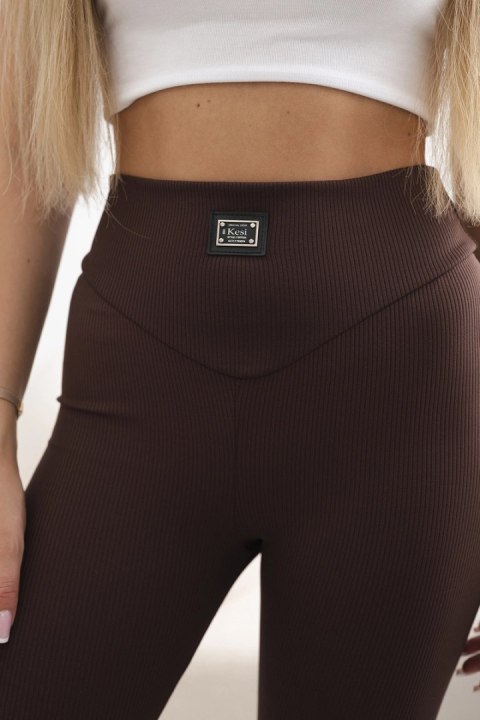 Legginsy prążkowane brązowe Legginsy prążkowane brązowe
