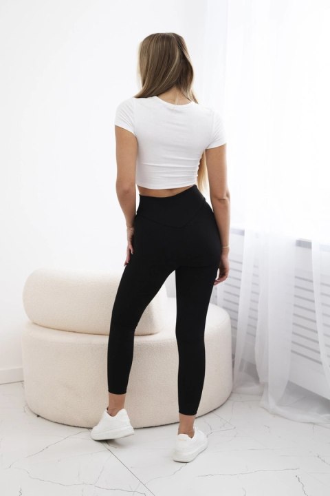 Legginsy prążkowane czarne Legginsy prążkowane czarne