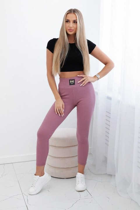 Legginsy w prążek z wysokim stanem ciemno różowe Legginsy w prążek z wysokim stanem ciemno różowe