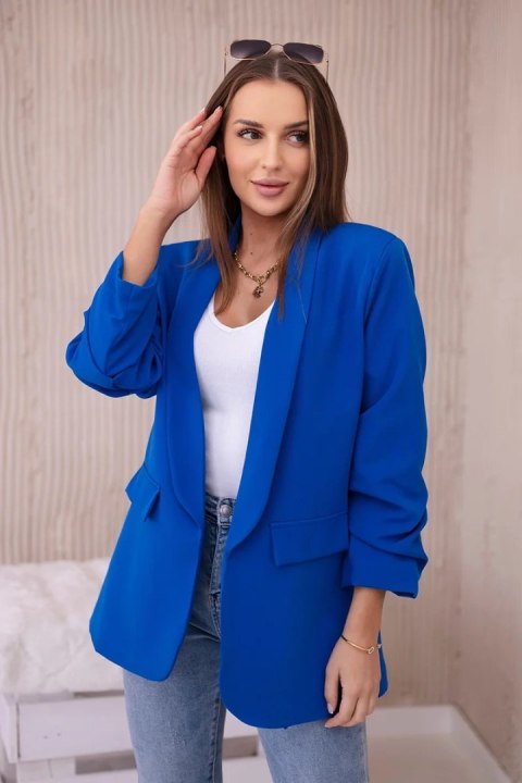 Marynarka z klapami elegancka chabrowy Marynarka z klapami elegancka chabrowy