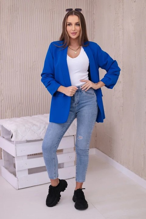 Marynarka z klapami elegancka chabrowy Marynarka z klapami elegancka chabrowy