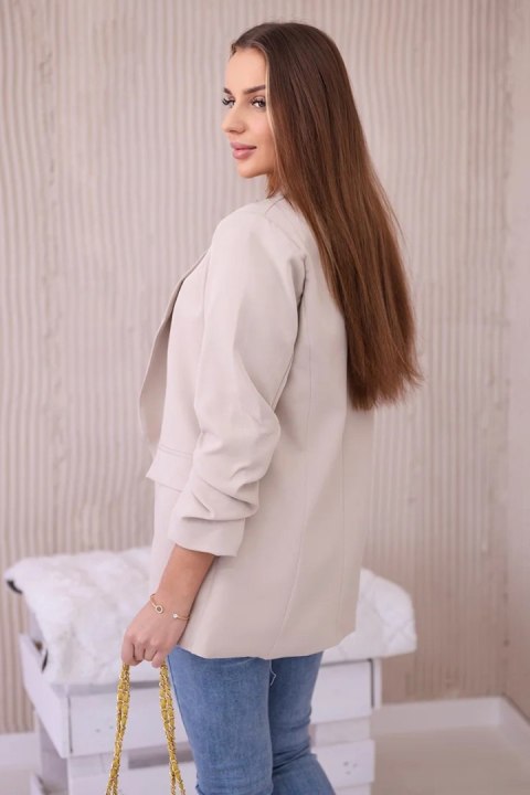 Marynarka z klapami elegancka ciemno beżowa Marynarka z klapami elegancka ciemno beżowa