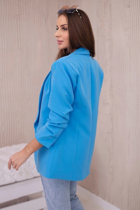 Marynarka z klapami elegancka turkusowy Marynarka z klapami elegancka turkusowy