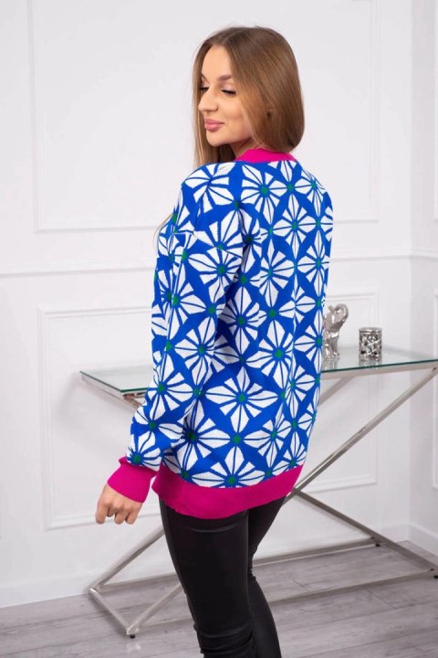 Sweter z geometrycznym motywem chabrowy Sweter z geometrycznym motywem chabrowy