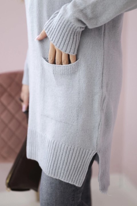Sweter ze stójką jasny szary Sweter ze stójką jasny szary