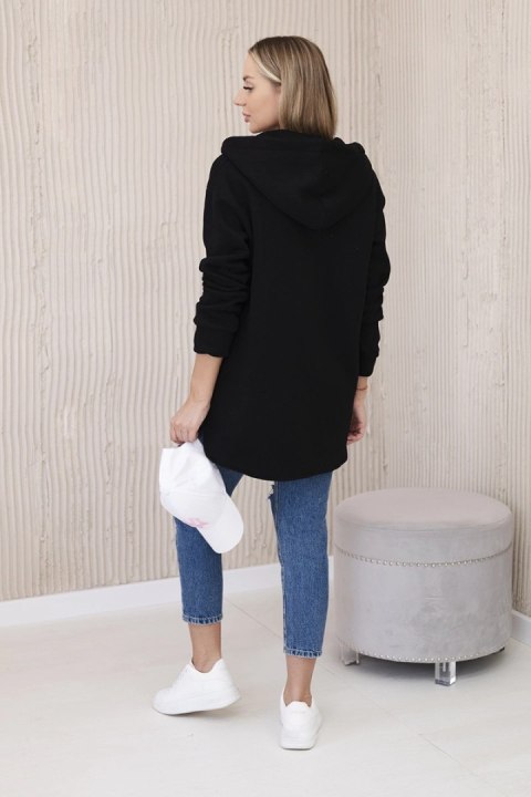 Bluza bawełniana ocieplana z ozdobnymi guzikami czarna Bluza bawełniana ocieplana z ozdobnymi guzikami czarna