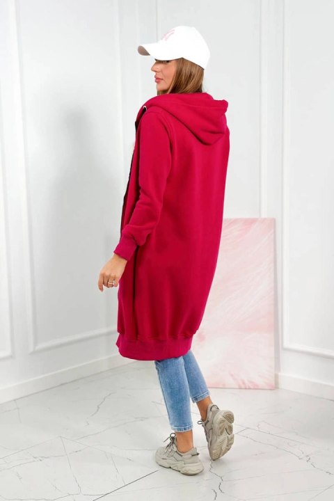 Bluza ocieplana długa z kapturem fuksja Bluza ocieplana długa z kapturem fuksja