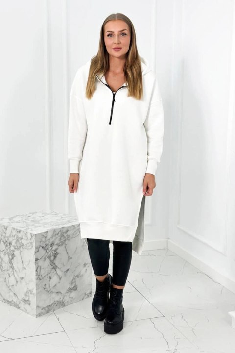 Bluza ocieplana z rozcięciami na bokach ecru Bluza ocieplana z rozcięciami na bokach ecru