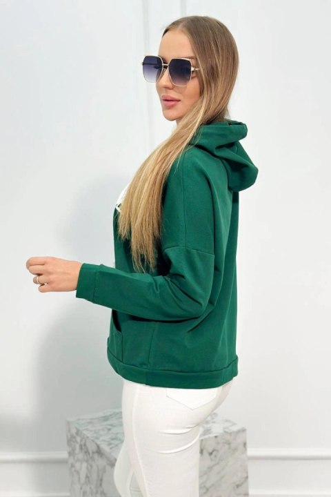 Bluza z napisem Voyage zielona Bluza z napisem Voyage zielona