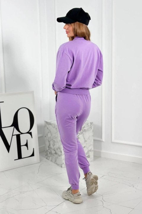 Komplet 3 w 1 bluza na napy + top + spodnie fioletowy Komplet 3 w 1 bluza na napy + top + spodnie fioletowy