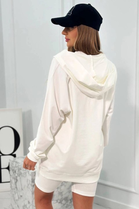 Komplet 3 w 1 bluza, top i krótkie legginsy ecru Komplet 3 w 1 bluza, top i krótkie legginsy ecru
