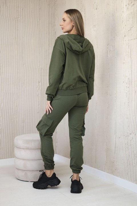 Komplet 3 w 1 bluza + top + spodnie khaki Komplet 3 w 1 bluza + top + spodnie khaki