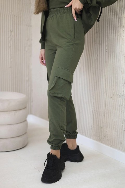 Komplet 3 w 1 bluza + top + spodnie khaki Komplet 3 w 1 bluza + top + spodnie khaki