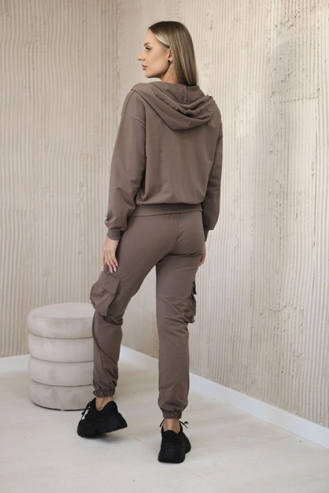 Komplet 3 w 1 bluza + top + spodnie mocca Komplet 3 w 1 bluza + top + spodnie mocca