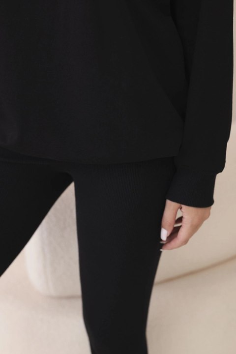 Komplet bawełniany bluza + legginsy czarny Komplet bawełniany bluza + legginsy czarny