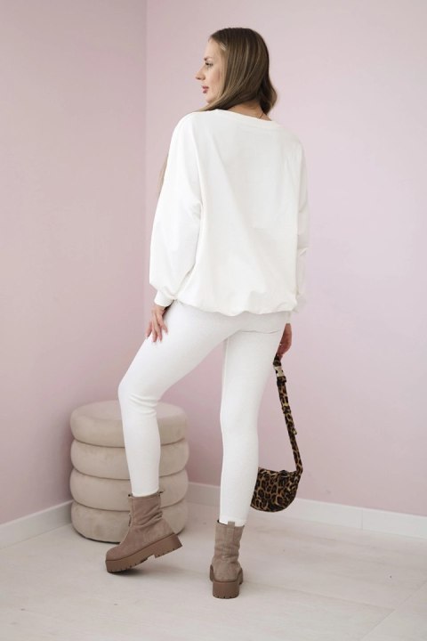 Komplet bawełniany bluza + legginsy ecru Komplet bawełniany bluza + legginsy ecru