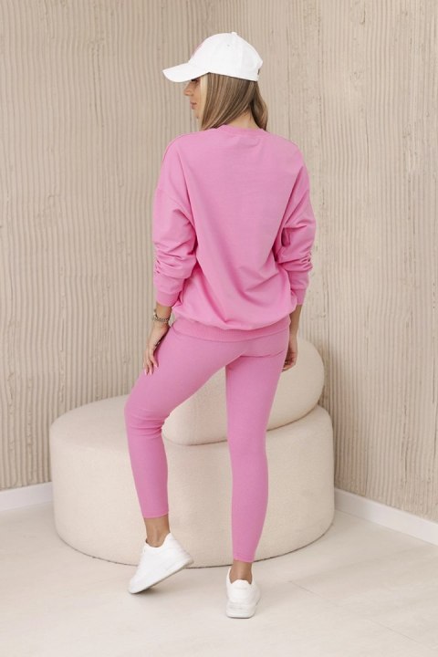 Komplet bawełniany bluza + legginsy jasny różowy Komplet bawełniany bluza + legginsy jasny różowy