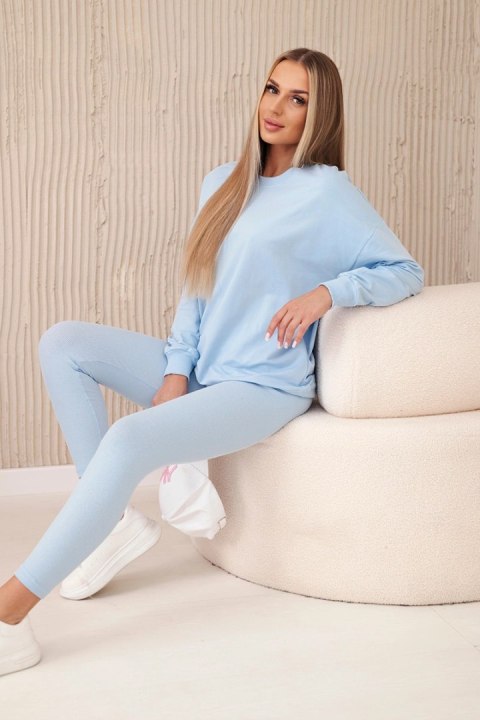 Komplet bawełniany bluza + legginsy niebieski Komplet bawełniany bluza + legginsy niebieski