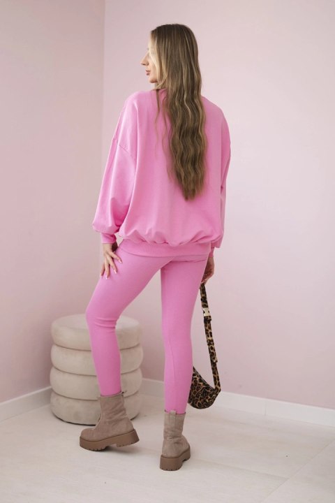 Komplet bawełniany bluza + legginsy różowy Komplet bawełniany bluza + legginsy różowy
