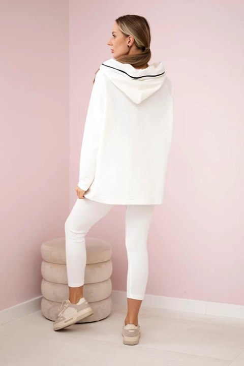 Komplet bawełniany bluza z kapturem + legginsy ecru Komplet bawełniany bluza z kapturem + legginsy ecru