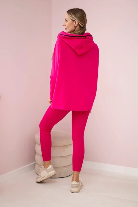 Komplet bawełniany bluza z kapturem + legginsy fuksja Komplet bawełniany bluza z kapturem + legginsy fuksja