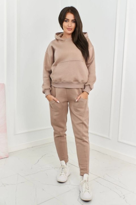 Komplet ocieplany bluza + spodnie beżowy Komplet ocieplany bluza + spodnie beżowy