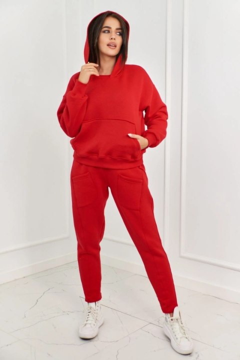 Komplet ocieplany bluza + spodnie czerwony Komplet ocieplany bluza + spodnie czerwony