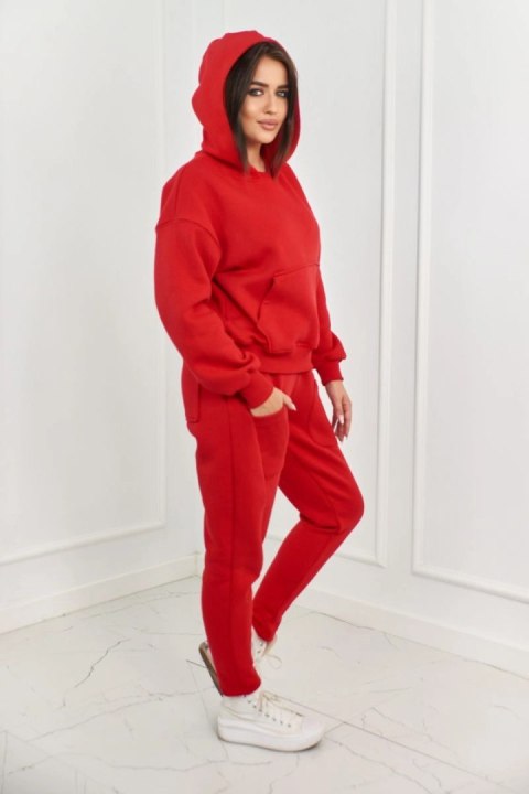 Komplet ocieplany bluza + spodnie czerwony Komplet ocieplany bluza + spodnie czerwony