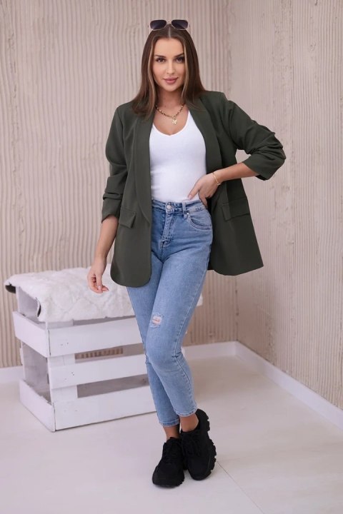 Marynarka z klapami elegancka khaki Marynarka z klapami elegancka khaki
