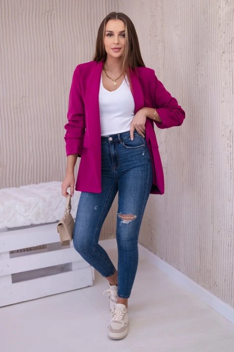 Marynarka z klapami elegancka śliwkowa Marynarka z klapami elegancka śliwkowa