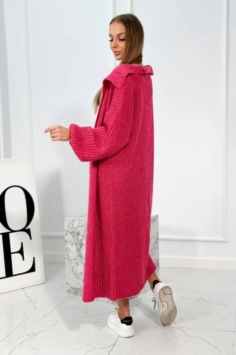 Sweter z dodatkiem moheru w stójkę fuksja Sweter z dodatkiem moheru w stójkę fuksja