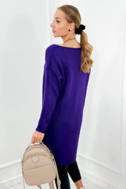 Sweter z naszyjnikiem ciemno fioletowy Sweter z naszyjnikiem ciemno fioletowy