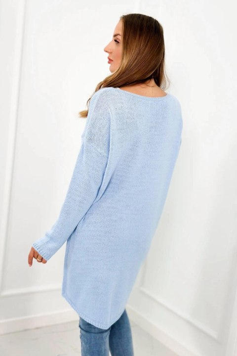 Sweter z naszyjnikiem niebieski Sweter z naszyjnikiem niebieski
