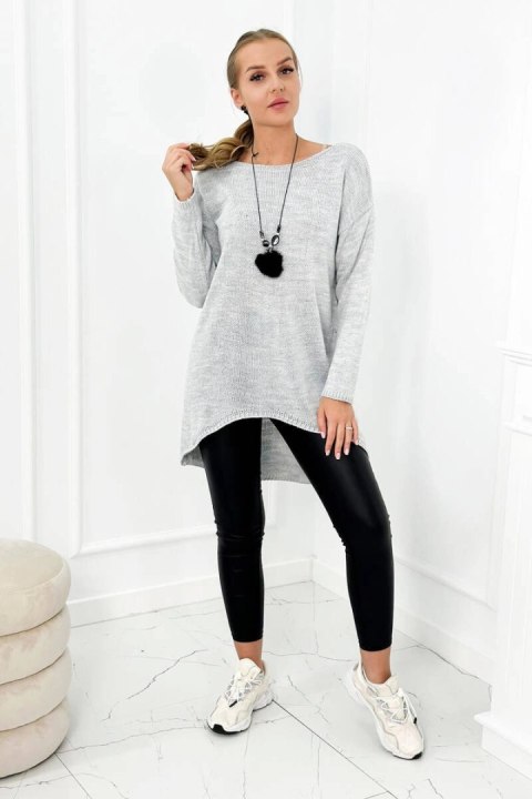 Sweter z naszyjnikiem szary Sweter z naszyjnikiem szary