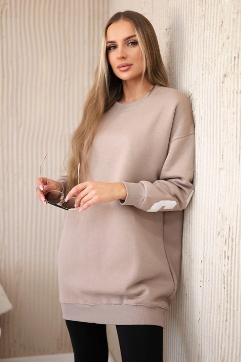 Bluza ocieplana z napisem California ciemno beżowa Bluza ocieplana z napisem California ciemno beżowa