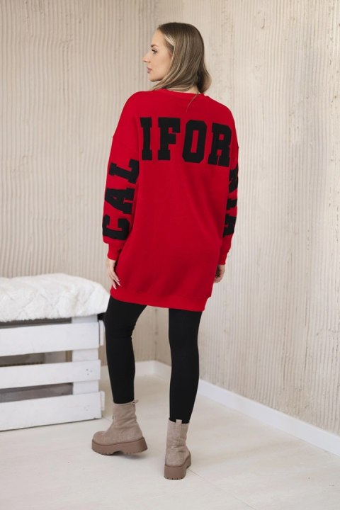 Bluza ocieplana z napisem California czerwona Bluza ocieplana z napisem California czerwona