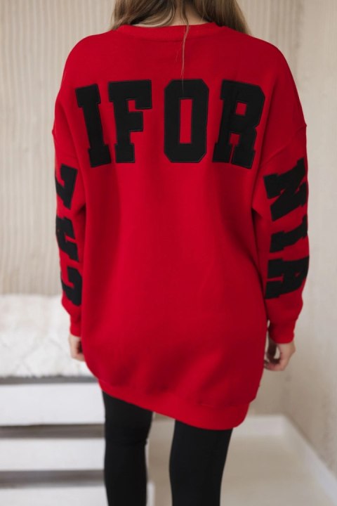 Bluza ocieplana z napisem California czerwona Bluza ocieplana z napisem California czerwona