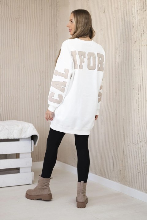 Bluza ocieplana z napisem California ecru Bluza ocieplana z napisem California ecru