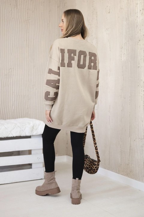 Bluza ocieplana z napisem California jasno beżowa Bluza ocieplana z napisem California jasno beżowa