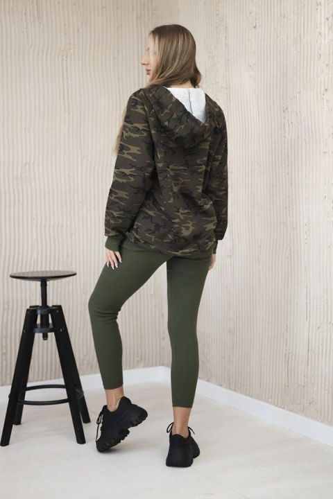 Komplet 3-częściowy moro bluza, top i legginsy brązowy + cappuccino Komplet 3-częściowy moro bluza, top i legginsy brązowy + cappuccino